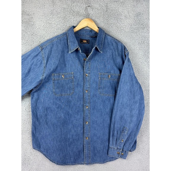 Route 66 Other - Route 66 Denim Shirt Mens Extra Large Blue Long Sleeve Button Front Pockets Men